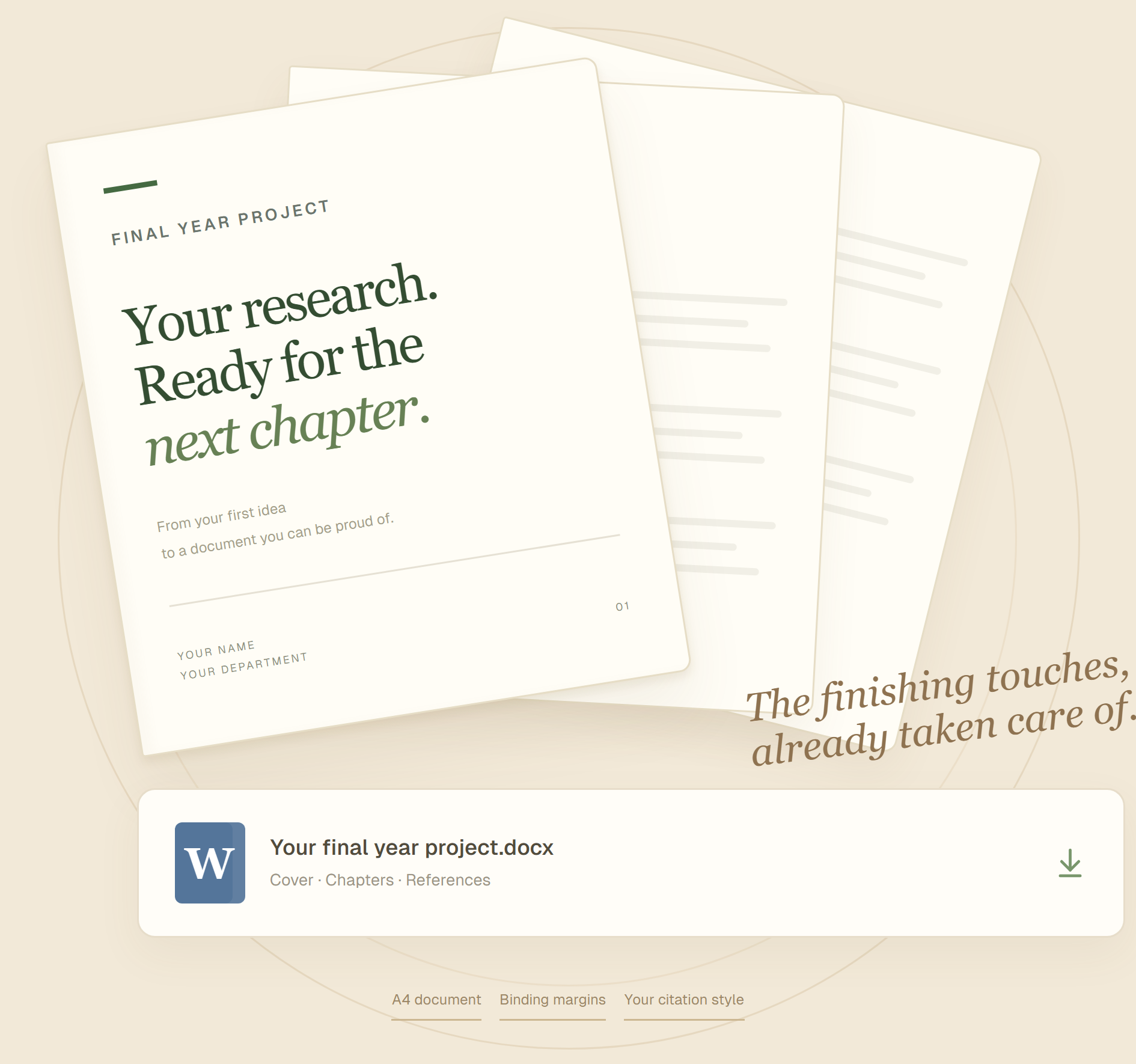 Final year project cover, chapters and references ready for Word export